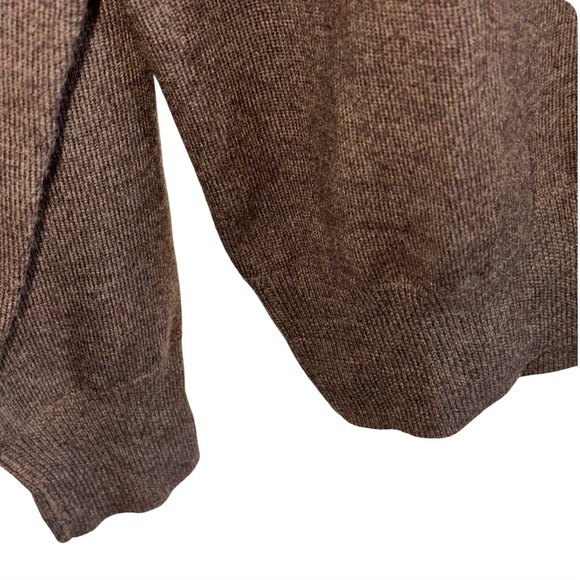 Peter Millar Brown V-Neck Sweater Sz Medium Merino Wool - Picture 5 of 14